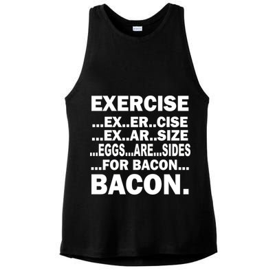 Exercise Eggs Are Sides For Bacon Ladies PosiCharge Tri-Blend Wicking Tank