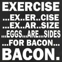 Exercise Eggs Are Sides For Bacon 7 Panel Mesh Trucker Snapback Hat