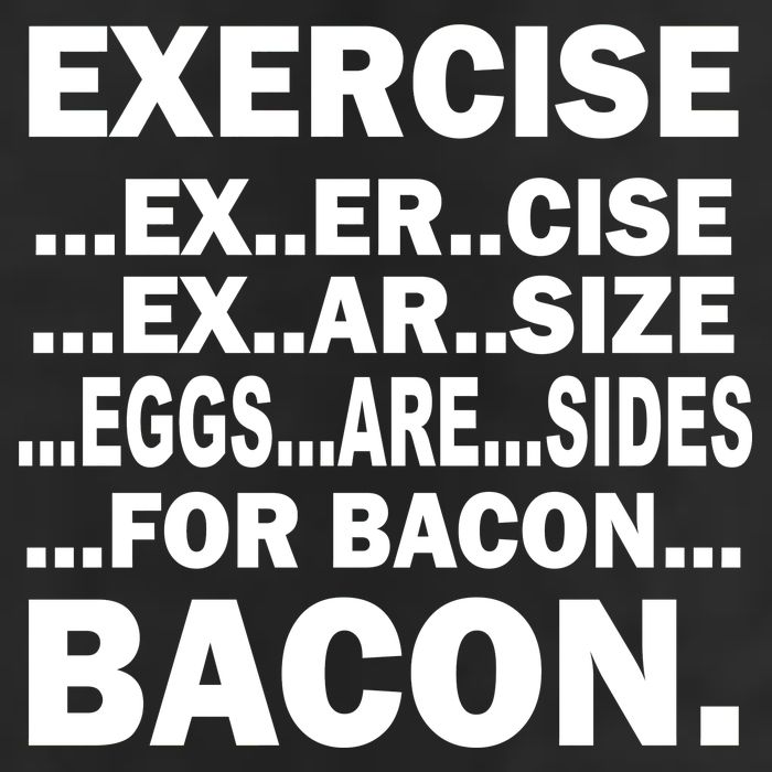 Exercise Eggs Are Sides For Bacon 7 Panel Mesh Trucker Snapback Hat