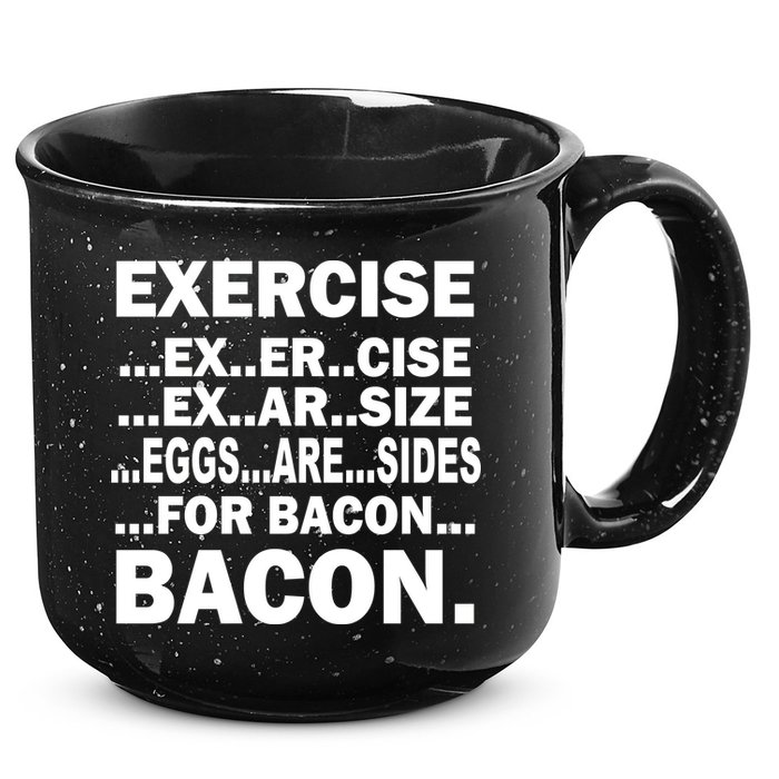 Exercise Eggs Are Sides For Bacon 15oz Campfire Ceramic Mug