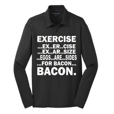 Exercise Eggs Are Sides For Bacon Silk Touch Performance Long Sleeve Polo