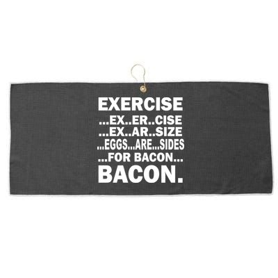 Exercise Eggs Are Sides For Bacon Large Microfiber Waffle Golf Towel