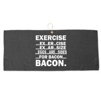 Exercise Eggs Are Sides For Bacon Large Microfiber Waffle Golf Towel