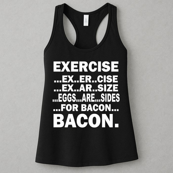 Exercise Eggs Are Sides For Bacon Womens Tank Top
