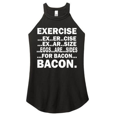 Exercise Eggs Are Sides For Bacon Women's Perfect Tri Rocker Tank