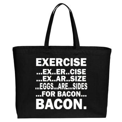 Exercise Eggs Are Sides For Bacon Cotton Canvas Jumbo Tote