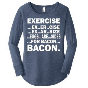 Exercise Eggs Are Sides For Bacon Women's Perfect Tri Tunic Long Sleeve Shirt