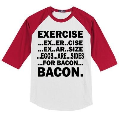 Exercise Eggs Are Sides For Bacon Kids Colorblock Raglan Jersey