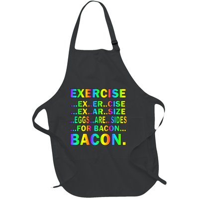 Exercise Eggs Are Sides For Bacon Tie Dye Full-Length Apron With Pockets