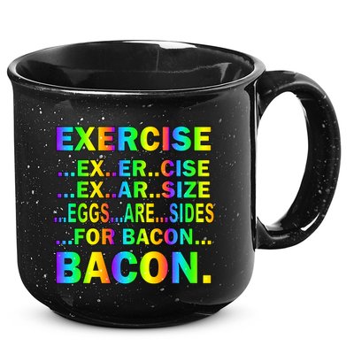 Exercise Eggs Are Sides For Bacon Tie Dye 15oz Campfire Ceramic Mug
