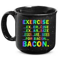 Exercise Eggs Are Sides For Bacon Tie Dye 15oz Campfire Ceramic Mug
