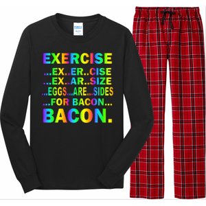 Exercise Eggs Are Sides For Bacon Tie Dye Long Sleeve Pajama Set