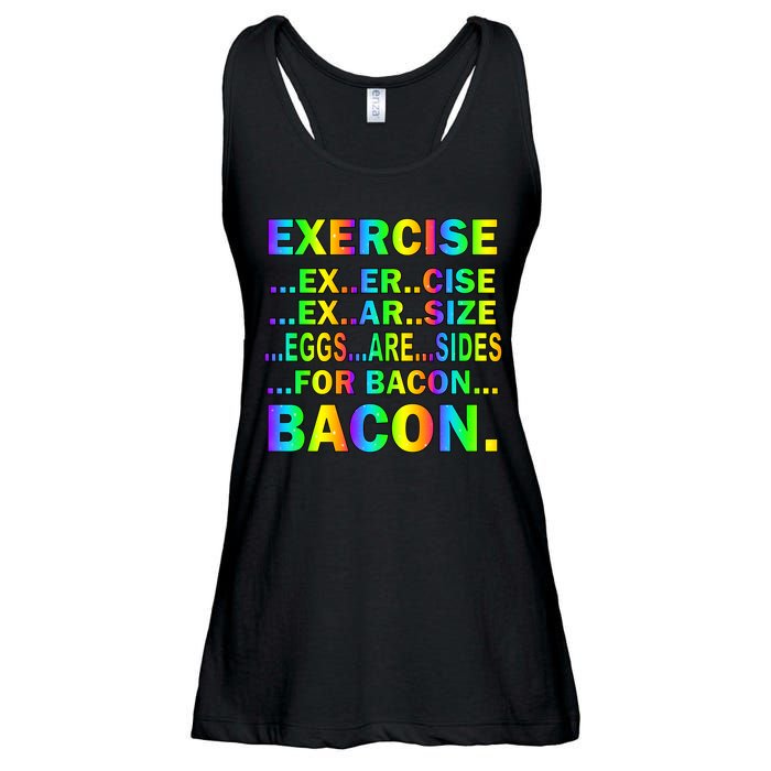 Exercise Eggs Are Sides For Bacon Tie Dye Ladies Essential Flowy Tank