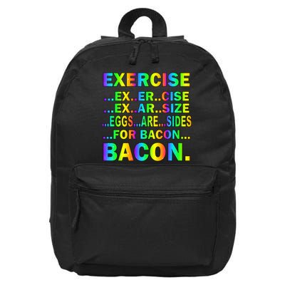 Exercise Eggs Are Sides For Bacon Tie Dye 16 in Basic Backpack