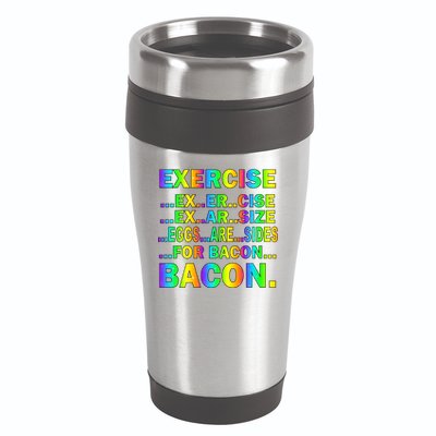 Exercise Eggs Are Sides For Bacon Tie Dye 16oz Travel Tumbler