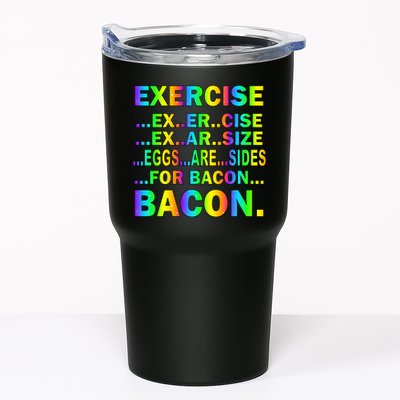 Exercise Eggs Are Sides For Bacon Tie Dye Tumbler