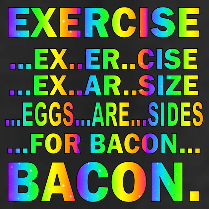 Exercise Eggs Are Sides For Bacon Tie Dye 25L Jumbo Tote