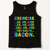 Exercise Eggs Are Sides For Bacon Tie Dye Tank Top