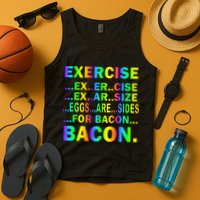 Exercise Eggs Are Sides For Bacon Tie Dye Tank Top