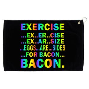 Exercise Eggs Are Sides For Bacon Tie Dye Grommeted Golf Towel