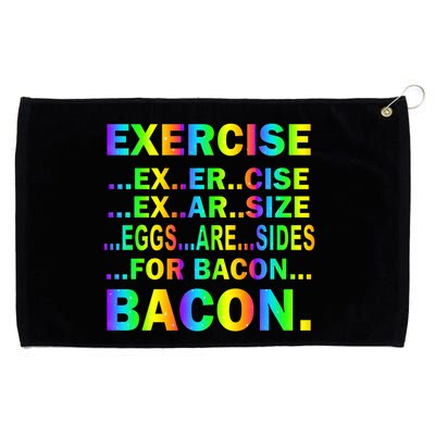 Exercise Eggs Are Sides For Bacon Tie Dye Grommeted Golf Towel
