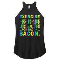 Exercise Eggs Are Sides For Bacon Tie Dye Women's Perfect Tri Rocker Tank