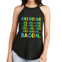 Exercise Eggs Are Sides For Bacon Tie Dye Women's Perfect Tri Rocker Tank