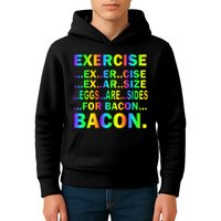 Exercise Eggs Are Sides For Bacon Tie Dye Kids Hoodie