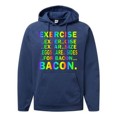 Exercise Eggs Are Sides For Bacon Tie Dye Performance Fleece Hoodie