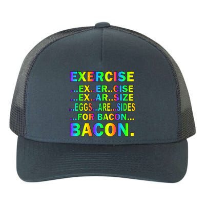 Exercise Eggs Are Sides For Bacon Tie Dye Yupoong Adult 5-Panel Trucker Hat