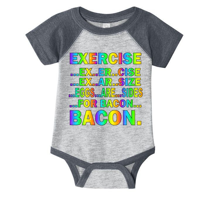 Exercise Eggs Are Sides For Bacon Tie Dye Infant Baby Jersey Bodysuit