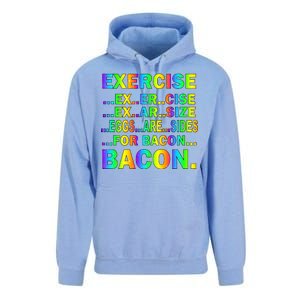 Exercise Eggs Are Sides For Bacon Tie Dye Unisex Surf Hoodie