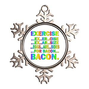 Exercise Eggs Are Sides For Bacon Tie Dye Metallic Star Ornament