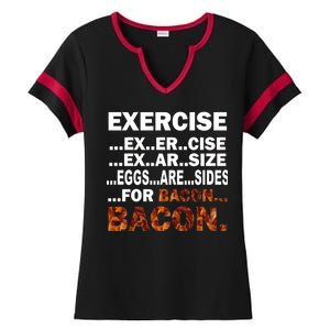 Exercise For Bacon Camouflage Ladies Halftime Notch Neck Tee