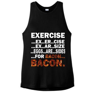 Exercise For Bacon Camouflage Ladies PosiCharge Tri-Blend Wicking Tank