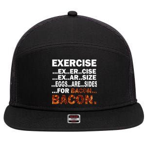 Exercise For Bacon Camouflage 7 Panel Mesh Trucker Snapback Hat