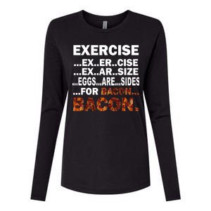 Exercise For Bacon Camouflage Womens Cotton Relaxed Long Sleeve T-Shirt