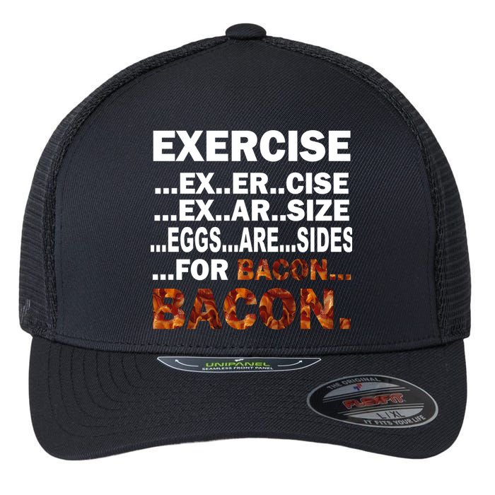 Exercise For Bacon Camouflage Flexfit Unipanel Trucker Cap