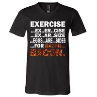 Exercise For Bacon Camouflage V-Neck T-Shirt