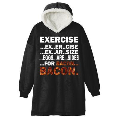Exercise For Bacon Camouflage Hooded Wearable Blanket