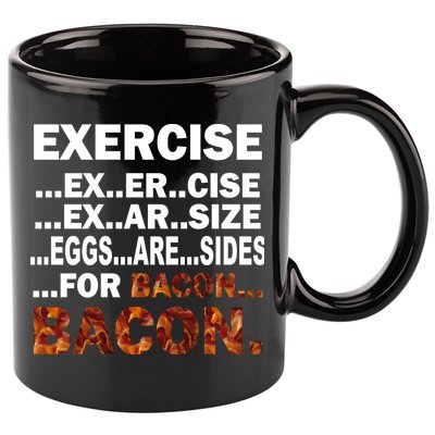 Exercise For Bacon Camouflage 11oz C Handle Ceramic Mug