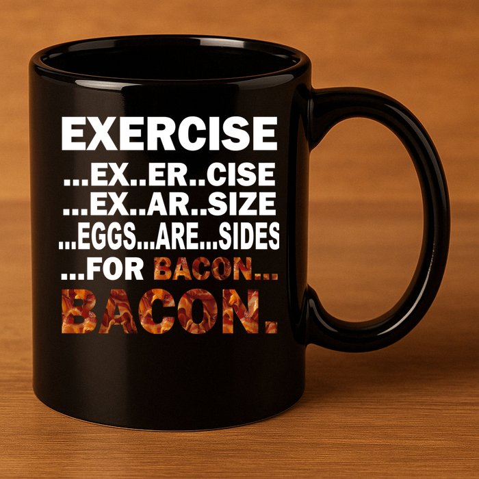 Exercise For Bacon Camouflage 11oz C Handle Ceramic Mug