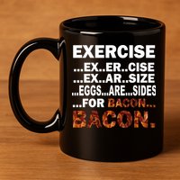 Exercise For Bacon Camouflage 11oz C Handle Ceramic Mug