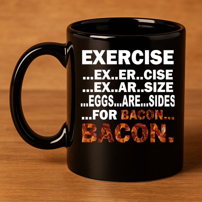 Exercise For Bacon Camouflage 11oz C Handle Ceramic Mug