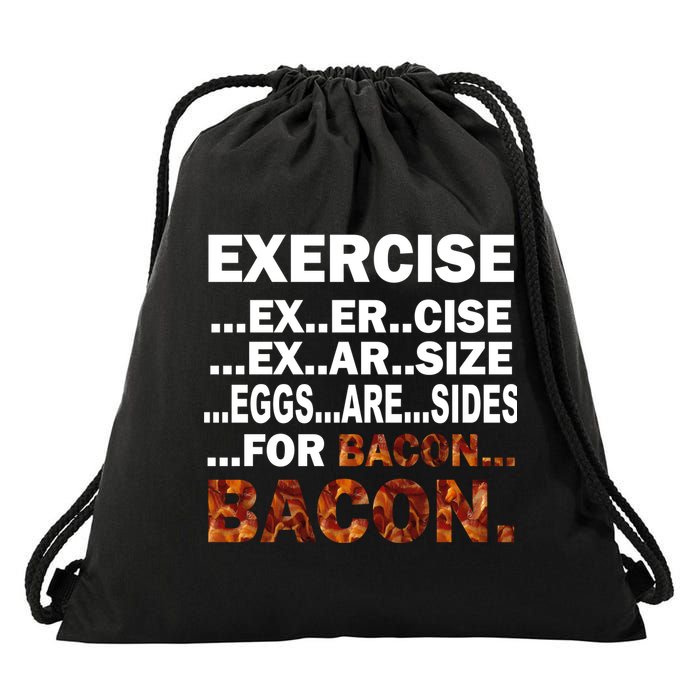 Exercise For Bacon Camouflage Drawstring Bag