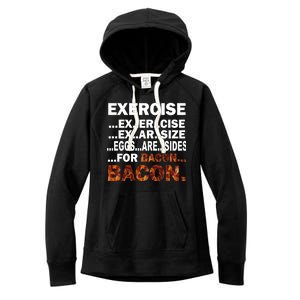 Exercise For Bacon Camouflage Women's Fleece Hoodie