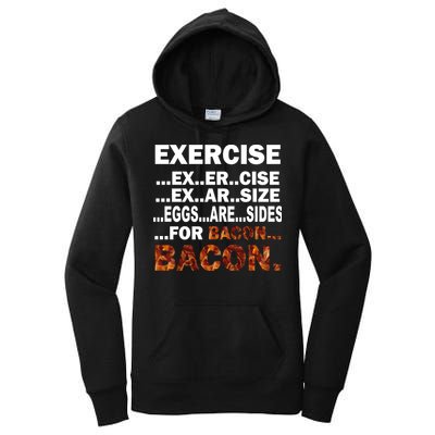 Exercise For Bacon Camouflage Women's Pullover Hoodie