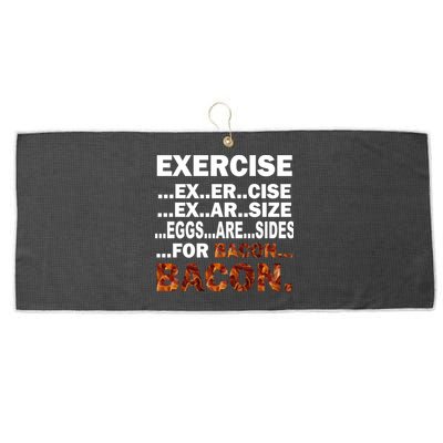 Exercise For Bacon Camouflage Large Microfiber Waffle Golf Towel