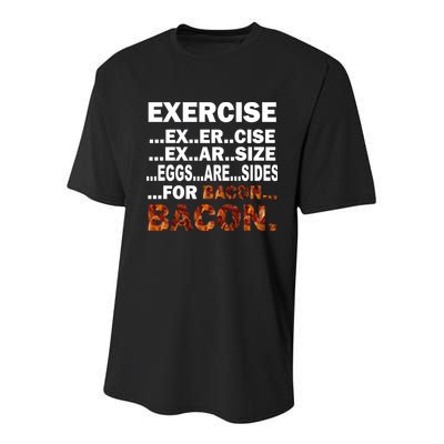 Exercise For Bacon Camouflage Youth Performance Sprint T-Shirt