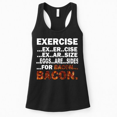 Exercise For Bacon Camouflage Womens Tank Top